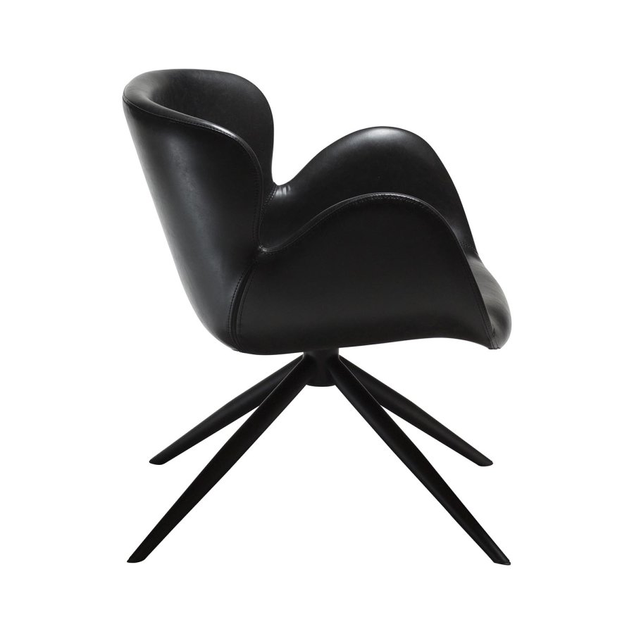 DAN-FORM Gaia Ftölj, med Armstöd - Vintage Svart Konstläder och Svart Stl