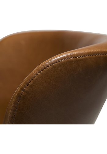 DAN-FORM Gaia Ftölj, med Armstöd - Vintage Ljusbrunt Konstläder och Svart Stl