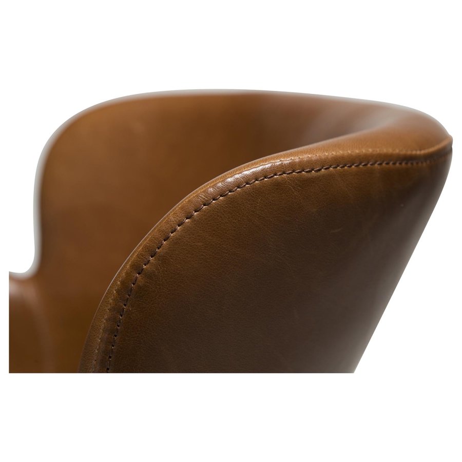 DAN-FORM Gaia Ftölj, med Armstöd - Vintage Ljusbrunt Konstläder och Svart Stl