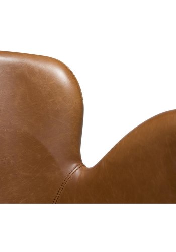 DAN-FORM Gaia Ftölj, med Armstöd - Vintage Ljusbrunt Konstläder och Svart Stl