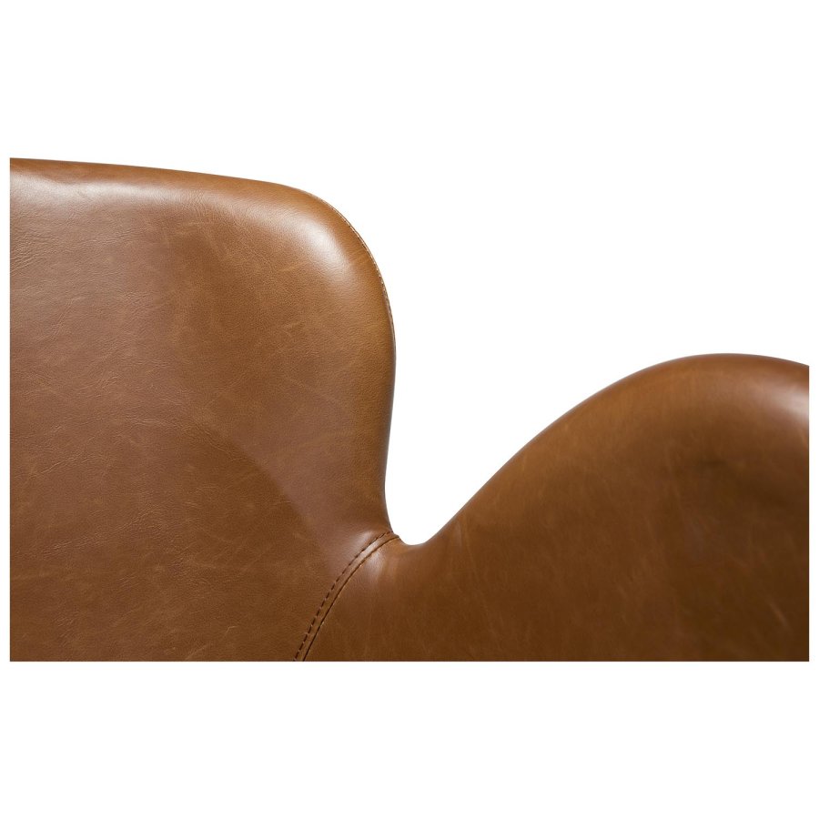DAN-FORM Gaia Ftölj, med Armstöd - Vintage Ljusbrunt Konstläder och Svart Stl