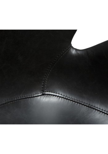 DAN-FORM Gaia Bürostuhl, mit Armlehnen und verstellbarer Höhe - Vintage schwarzes Kunstleder und schwarzer Stahl