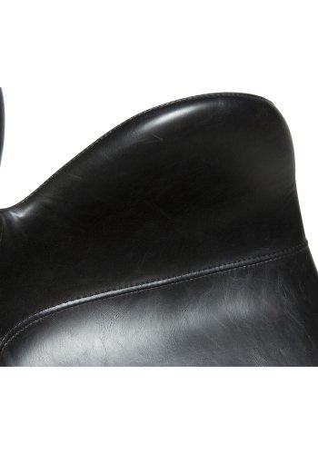 DAN-FORM Gaia Bürostuhl, mit Armlehnen und verstellbarer Höhe - Vintage schwarzes Kunstleder und schwarzer Stahl