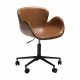 DAN-FORM Gaia kontorstol, med armlener og justerbar hyde - vintage lysebrunt kunstskinn og svart stl