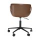 DAN-FORM Gaia kontorstol, med armlener og justerbar hyde - vintage lysebrunt kunstskinn og svart stl