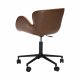 DAN-FORM Gaia kontorstol, med armlener og justerbar hyde - vintage lysebrunt kunstskinn og svart stl