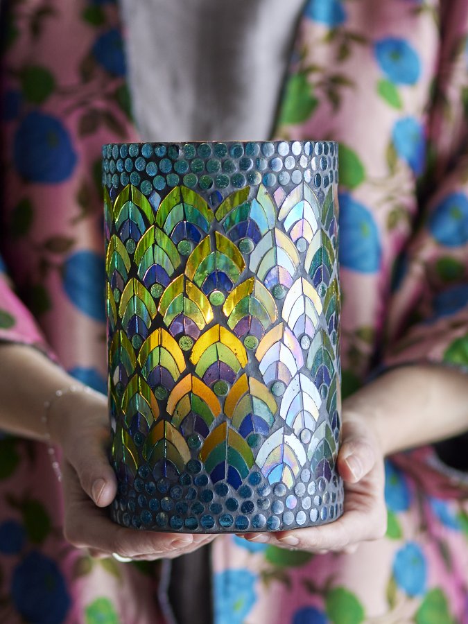 CREATIVE COLLECTION Kali telysholder, bl, glass