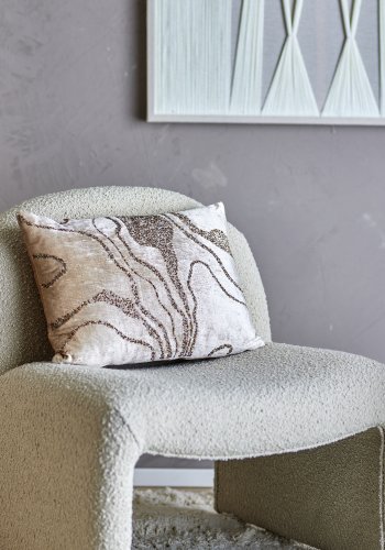 BLOOMINGVILLE Adelona Kissen, Braun, Viskose (L50xB35 cm)