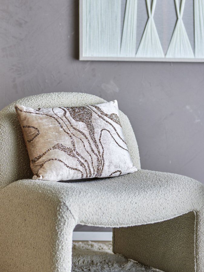 BLOOMINGVILLE Adelona Kissen, Braun, Viskose (L50xB35 cm)