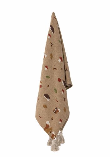 BLOOMINGVILLE MINI Fall Plaid für Kinder, rechteckig - braune recycelte Baumwolle mit Aufdruck (160x130)