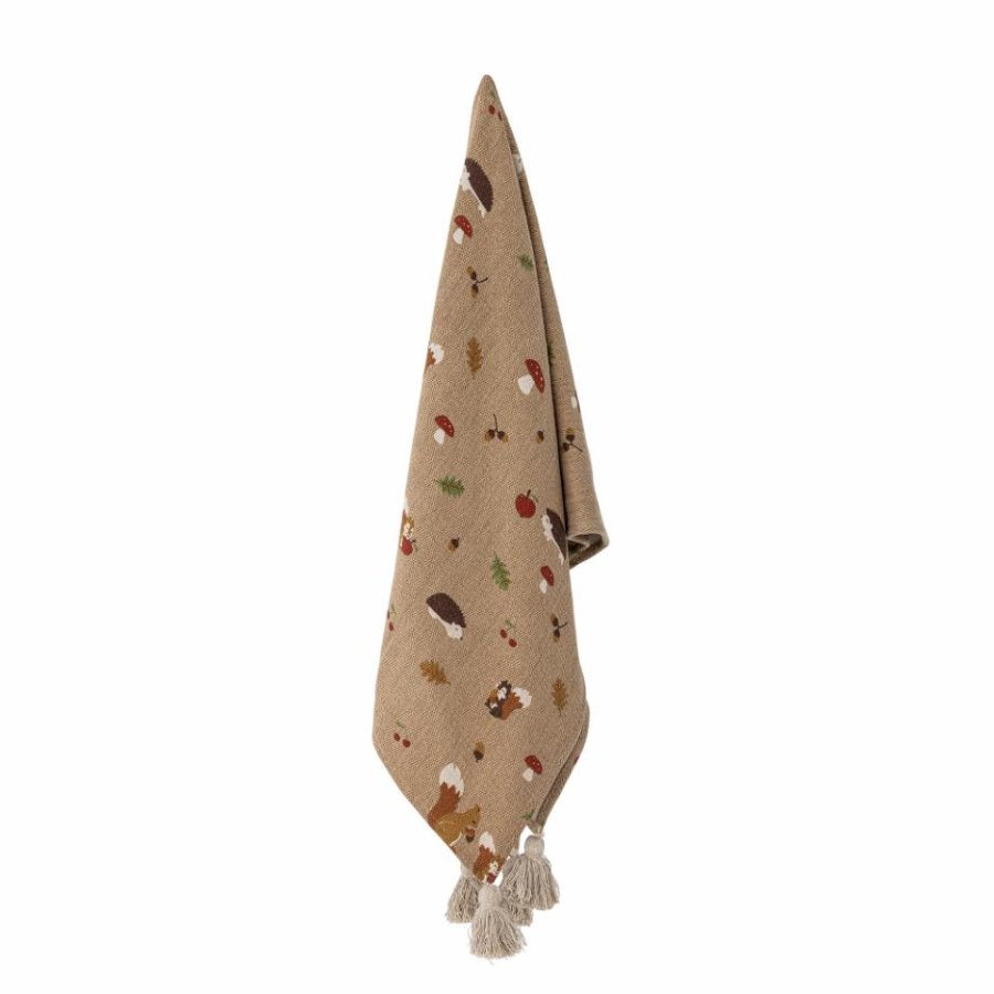 BLOOMINGVILLE MINI Fall Plaid für Kinder, rechteckig - braune recycelte Baumwolle mit Aufdruck (160x130)