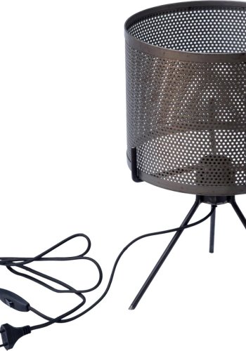 TRADEMARK LIVING rund bordlampe - jern med klar lakk ( 25)