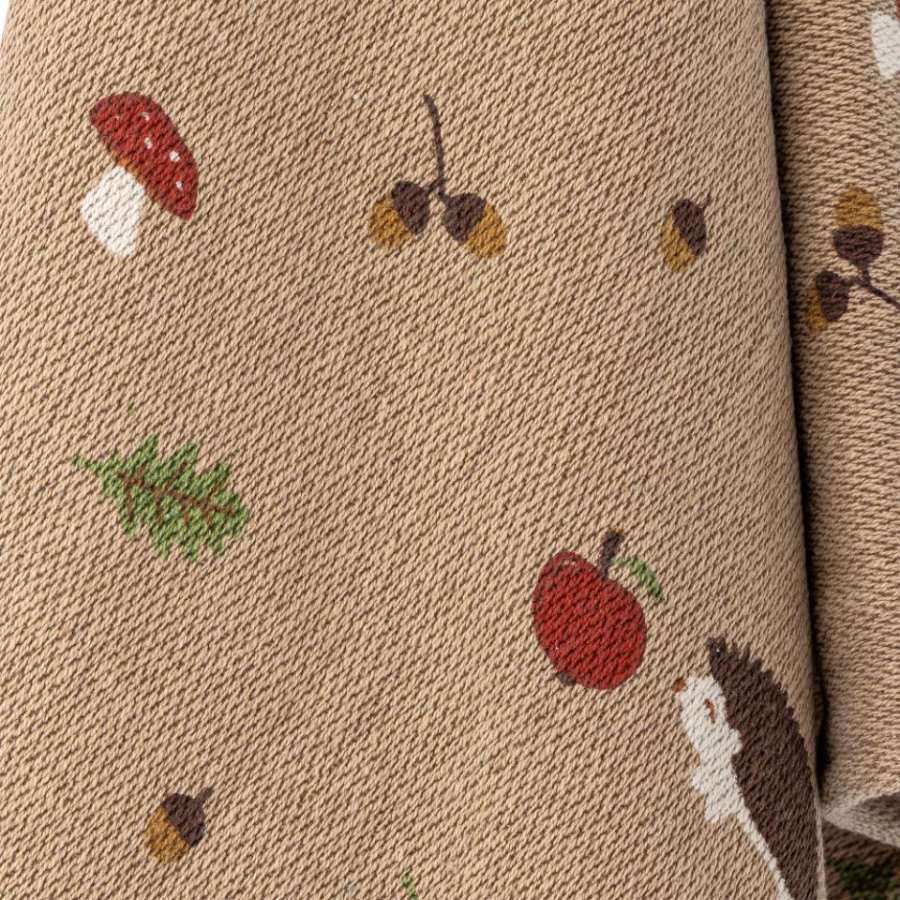 BLOOMINGVILLE MINI Fall Plaid für Kinder, rechteckig - braune recycelte Baumwolle mit Aufdruck (160x130)