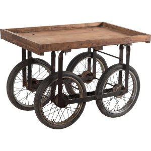 TRADEMARK LIVING TRADEMARK LIVING Kundvagn, med Hjul - Original Gammalt Trä med Patina och Järn