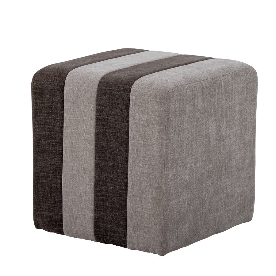 BLOOMINGVILLE Flint Pouf, quadratisch – braunes Polyester (45x45)