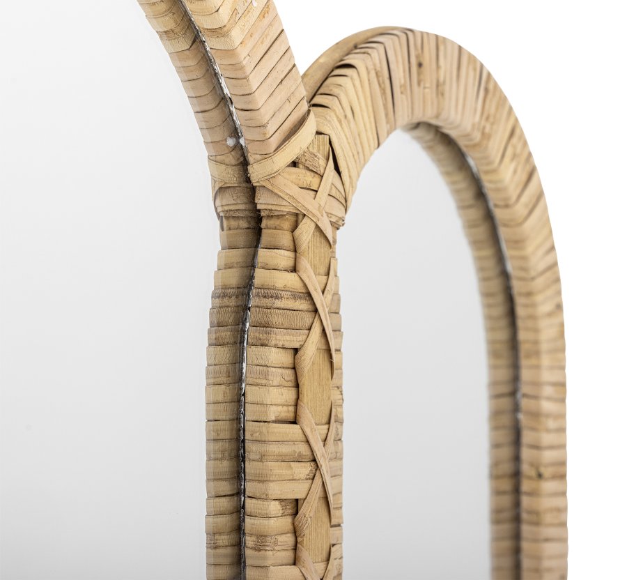 CREATIVE COLLECTION Cardiz Wandspiegel, Natur, Rattan (L80xH80xB2 cm)