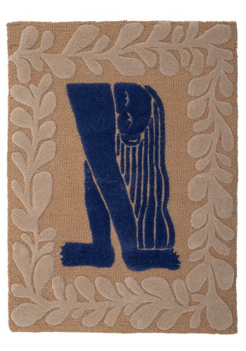 BLOOMINGVILLE Atle veggdekorasjon, rektangulr - brun ull (93x70)