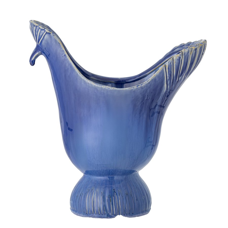 CREATIVE COLLECTION Wylie Vase, Blau, Steingut