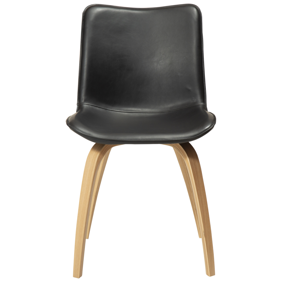DAN-FORM GLEE stol Vintage svart kunstskinn med eikeben