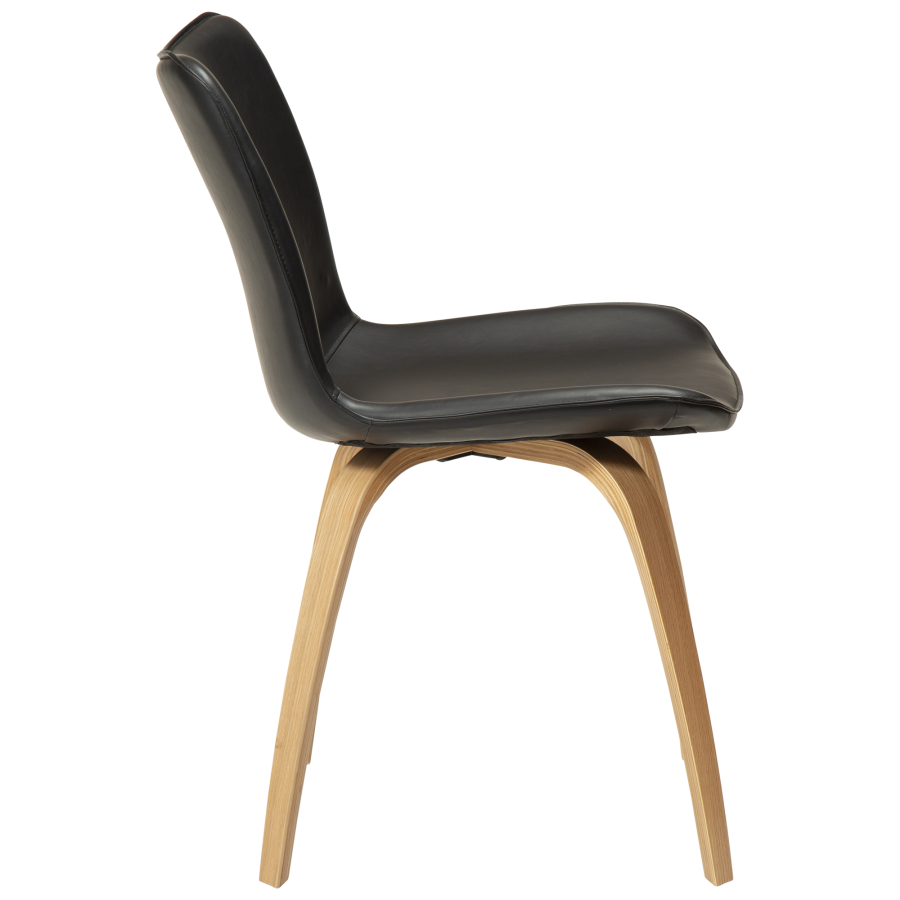 DAN-FORM GLEE stol Vintage svart kunstskinn med eikeben