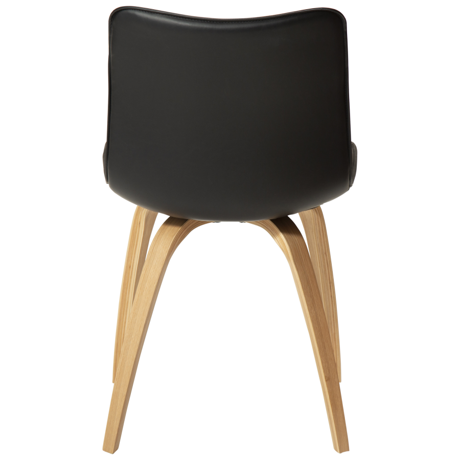 DAN-FORM GLEE stol Vintage svart kunstskinn med eikeben