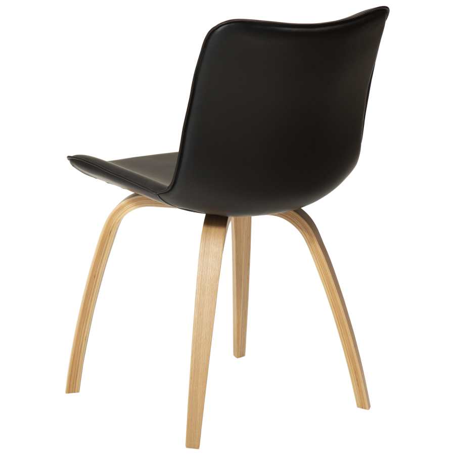 DAN-FORM GLEE stol Vintage svart kunstskinn med eikeben