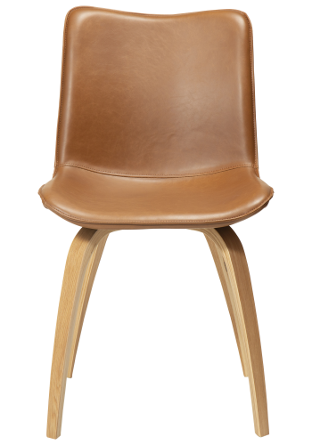 DAN-FORM GLEE spisebordsstol - Vintage lysebrun kunstlder og natur egetr