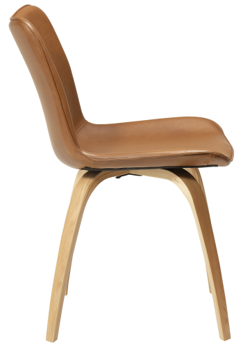 DAN-FORM GLEE spisebordsstol - Vintage lysebrun kunstlder og natur egetr