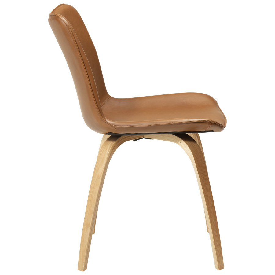 DAN-FORM GLEE spisebordsstol - Vintage lysebrun kunstlder og natur egetr