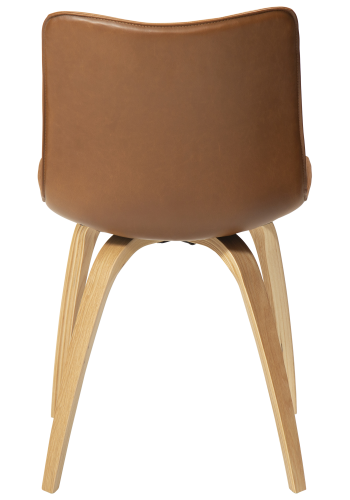 DAN-FORM GLEE spisebordsstol - Vintage lysebrun kunstlder og natur egetr