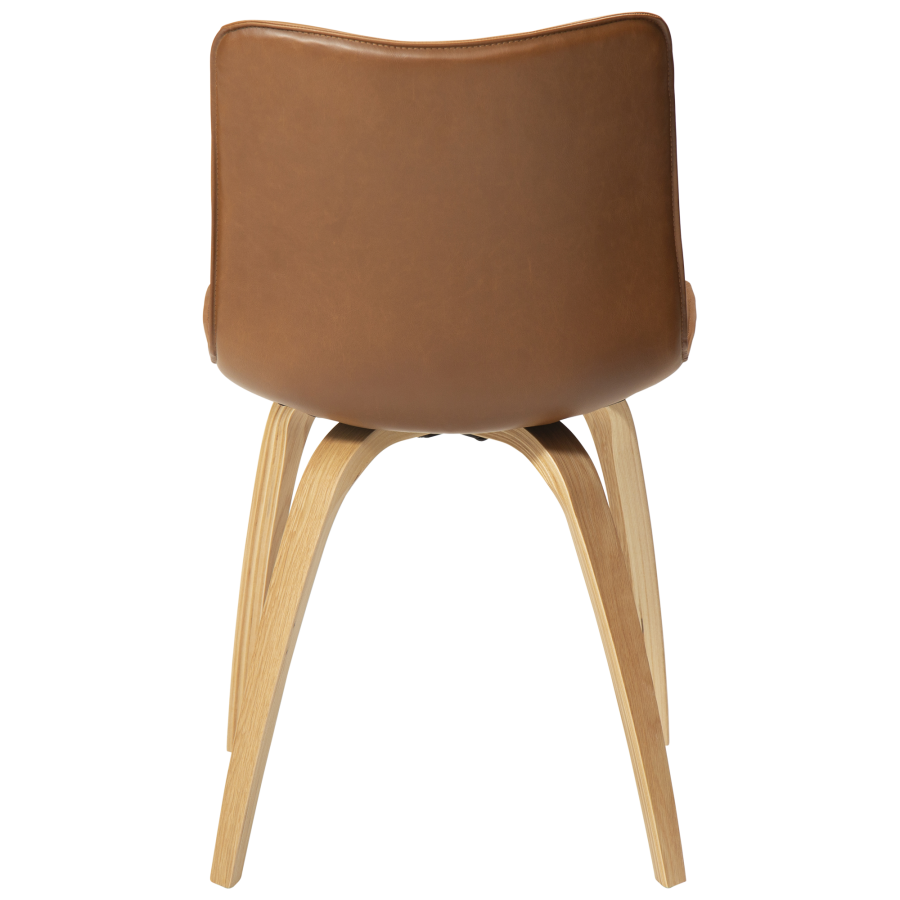 DAN-FORM GLEE spisebordsstol - Vintage lysebrun kunstlder og natur egetr