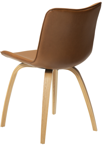 DAN-FORM GLEE spisebordsstol - Vintage lysebrun kunstlder og natur egetr