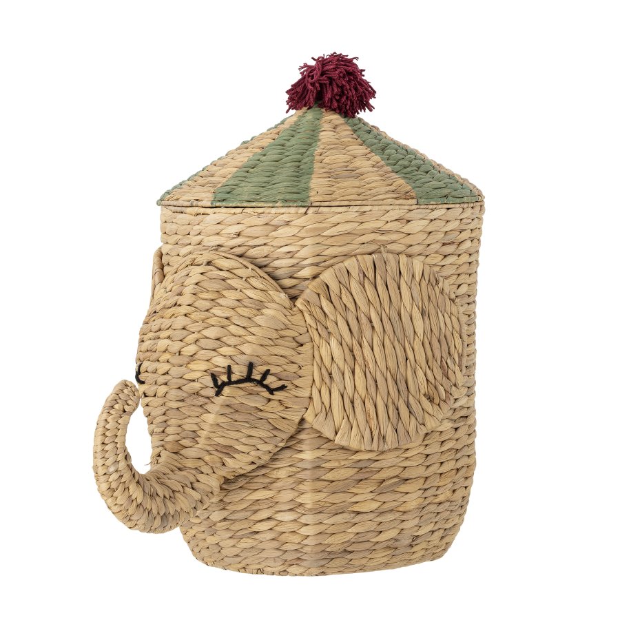 BLOOMINGVILLE MINI Bobo Korg med lock, Natur, Vattenhyacint (L35xH50xB35 cm)