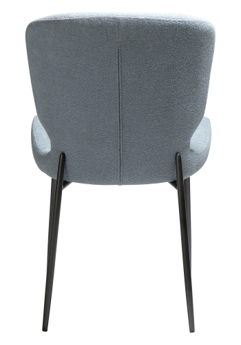 DAN-FORM GLORY spisebordsstol - Bl tge boucl stof og antik tin metal