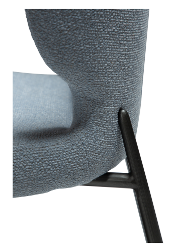 DAN-FORM GLORY spisebordsstol - Bl tge boucl stof og antik tin metal