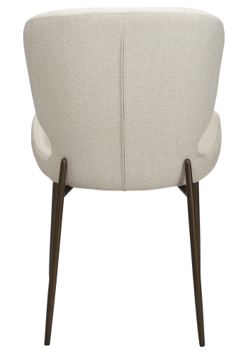 DAN-FORM GLORY spisebordsstol - Bone hvid boucl stof og antik messing metal