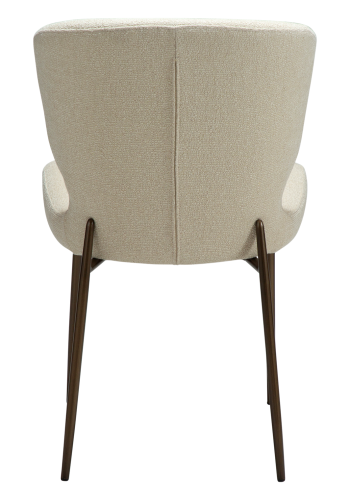 DANFORM Glory spisebordsstol - matteret mandel bouclstof m. glimmer og antik messing stl