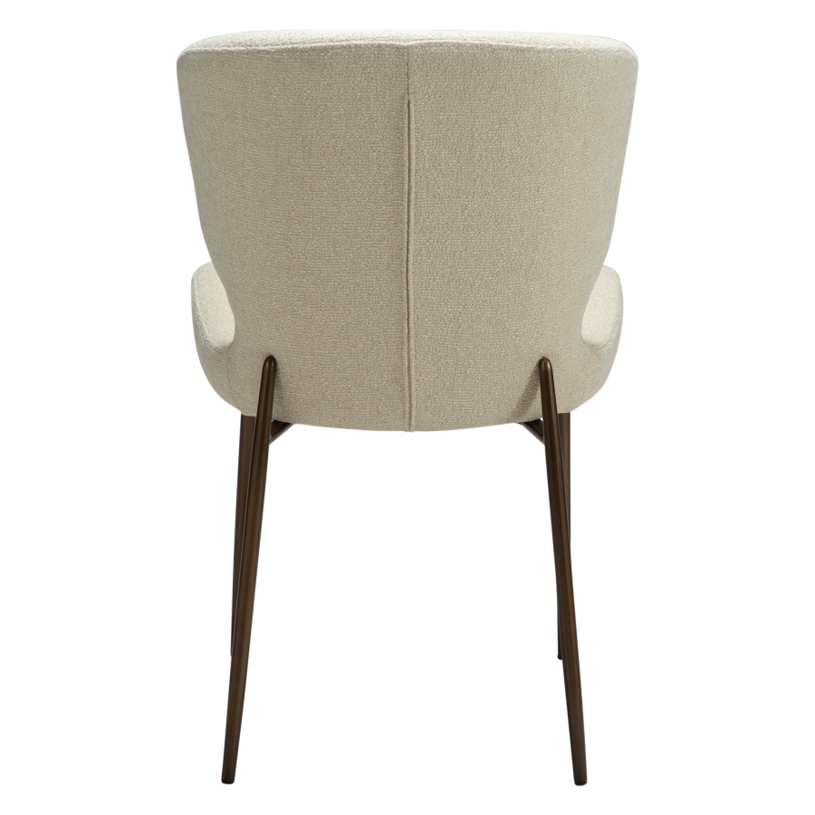 DANFORM Glory spisebordsstol - matteret mandel bouclstof m. glimmer og antik messing stl