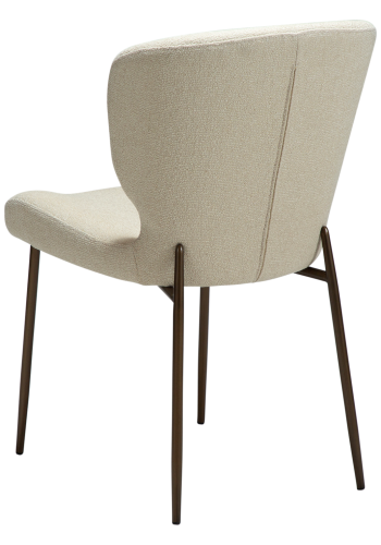 DANFORM Glory spisebordsstol - matteret mandel bouclstof m. glimmer og antik messing stl