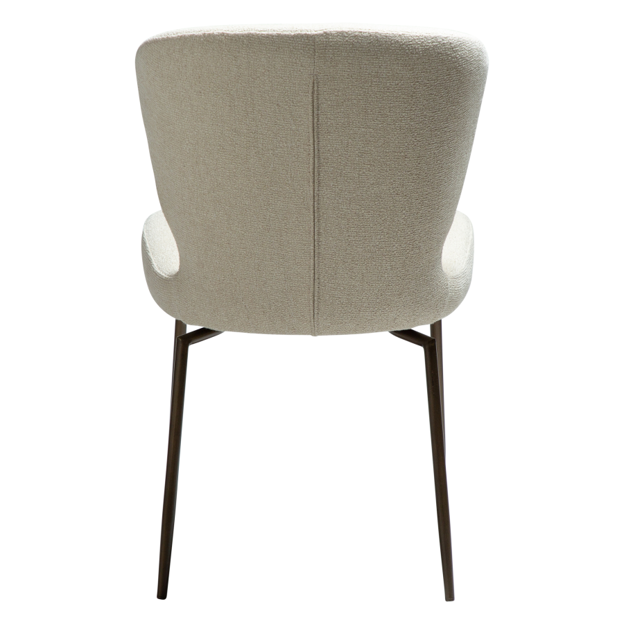 DAN-FORM GLORY spisebordsstol, m. drejeben - Frostet mandel boucl m. shimmer, antik messing metal