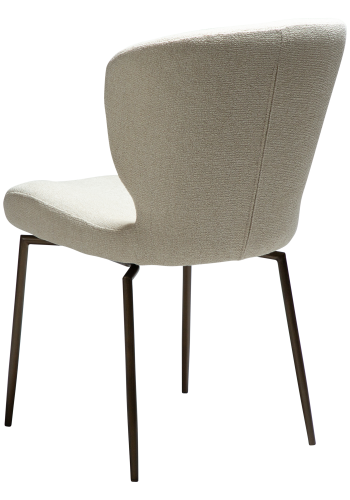 DAN-FORM GLORY spisebordsstol, m. drejeben - Frostet mandel boucl m. shimmer, antik messing metal