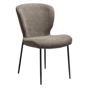 DAN-FORM GLORY spisebordsstol - Major brun boucl stof og sort metal