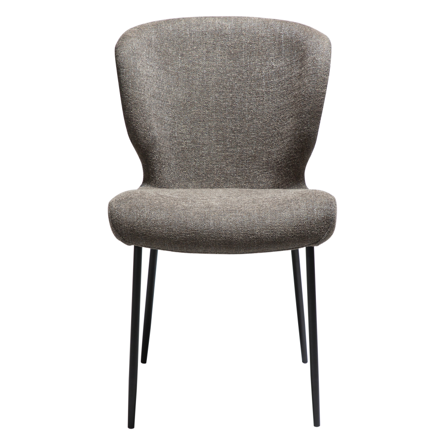 DAN-FORM GLORY spisebordsstol - Major brun boucl stof og sort metal