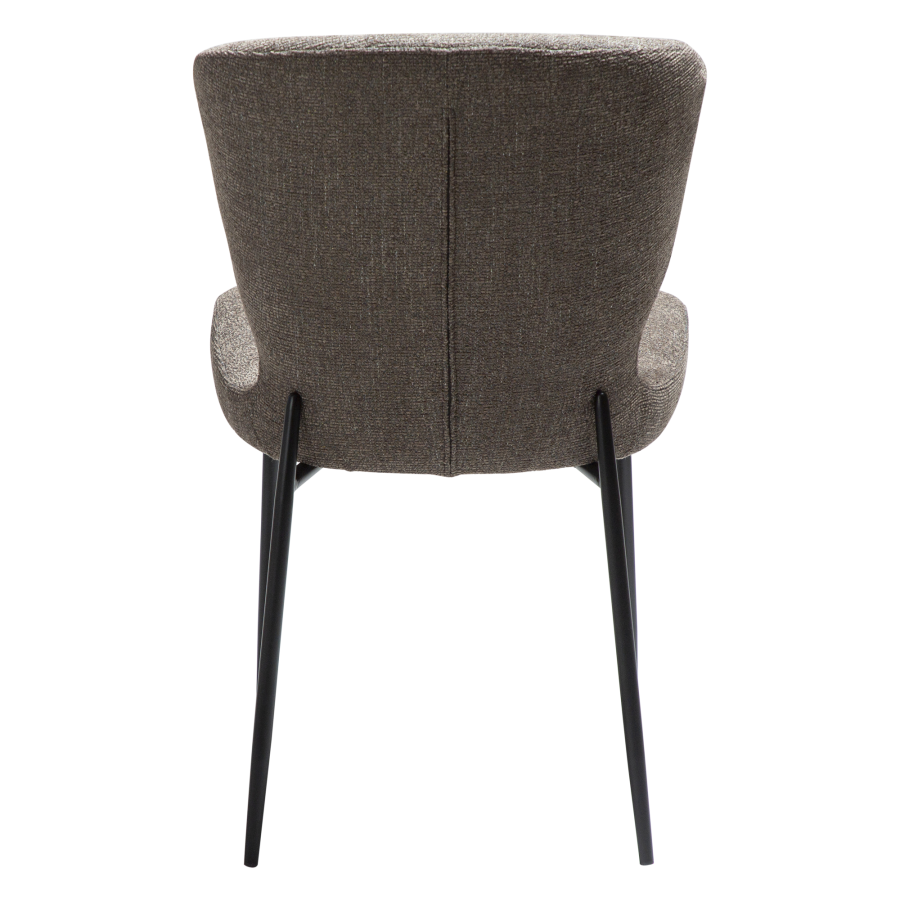 DAN-FORM GLORY spisebordsstol - Major brun boucl stof og sort metal