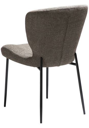 DAN-FORM GLORY spisebordsstol - Major brun boucl stof og sort metal