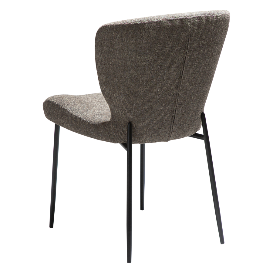 DAN-FORM GLORY spisebordsstol - Major brun boucl stof og sort metal