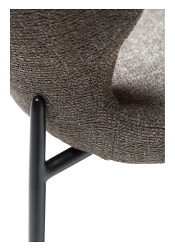 DAN-FORM GLORY spisebordsstol - Major brun boucl stof og sort metal