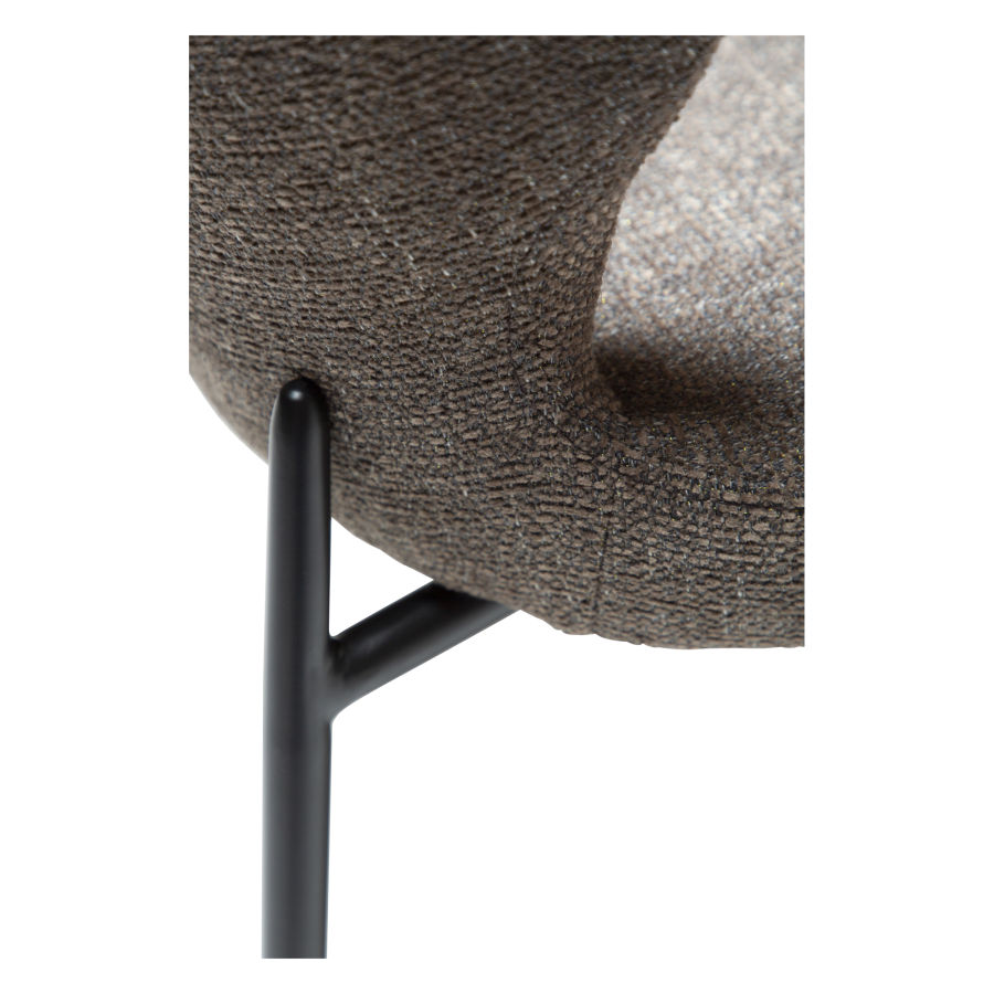 DAN-FORM GLORY spisebordsstol - Major brun boucl stof og sort metal