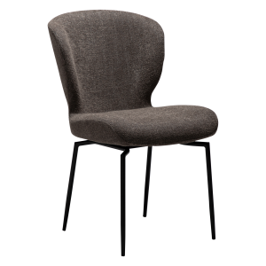 DAN-FORM GLORY spisebordsstol, m. drejefunktion - Major brun boucl stof og sort metal