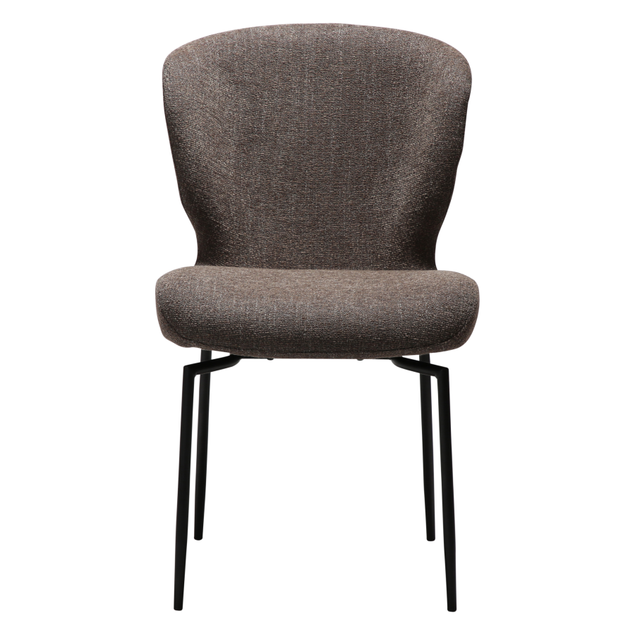 DAN-FORM GLORY spisebordsstol, m. drejefunktion - Major brun boucl stof og sort metal